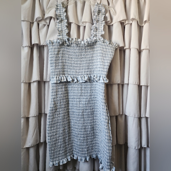 Women's Asos Smock Design Dress Size 12 with Ruffle Shoulder Straps - Picture 5 of 5